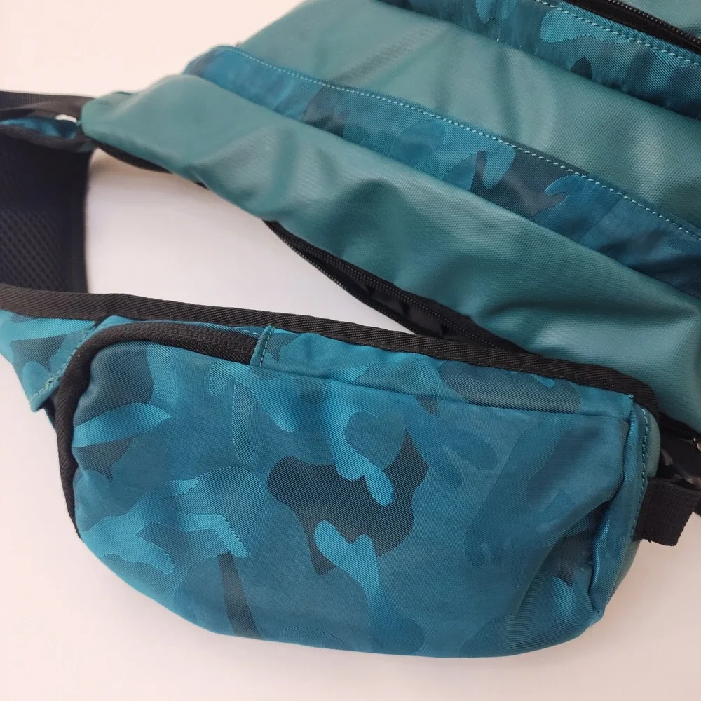OutdoorMaster Sling Bag Teal Blue Camo Crossbody Backpack Hiking Travel Shoulder